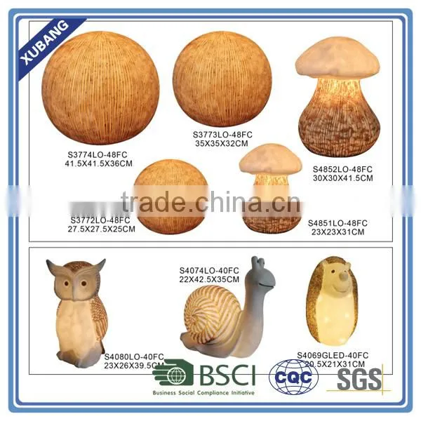 mushroom statues lights for home decoration