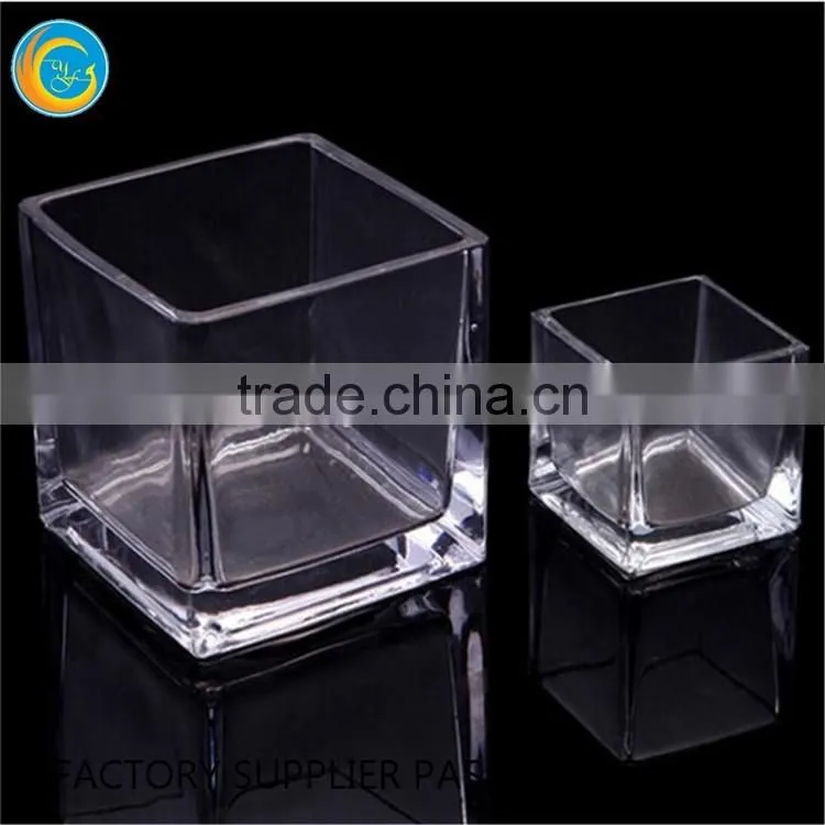 Square antique glass vases glass vase wholesale for homedecoration