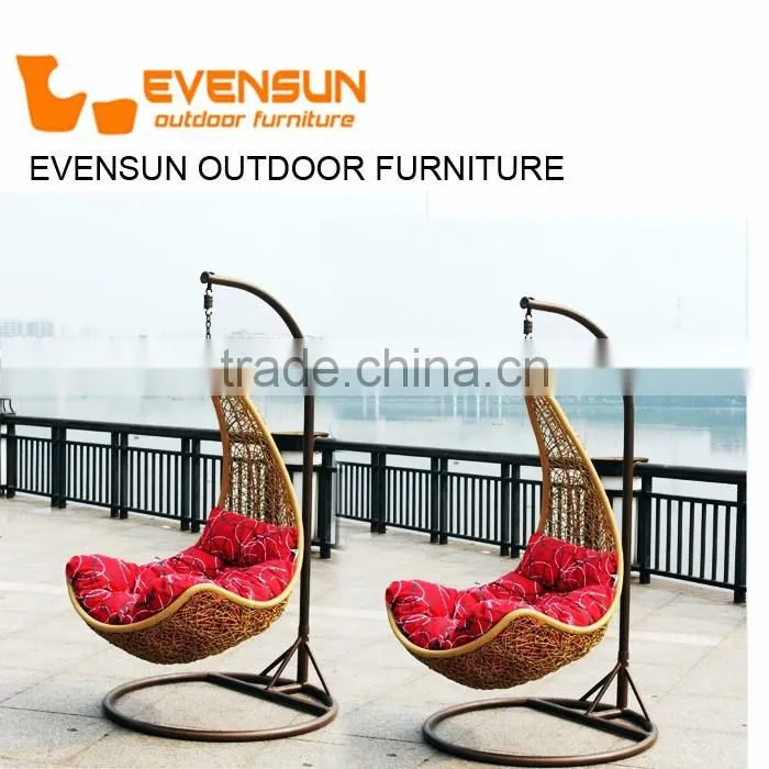China EVENSUN manufacturer Outdoor furniture Egg shape durable outdoor glider rocking chair