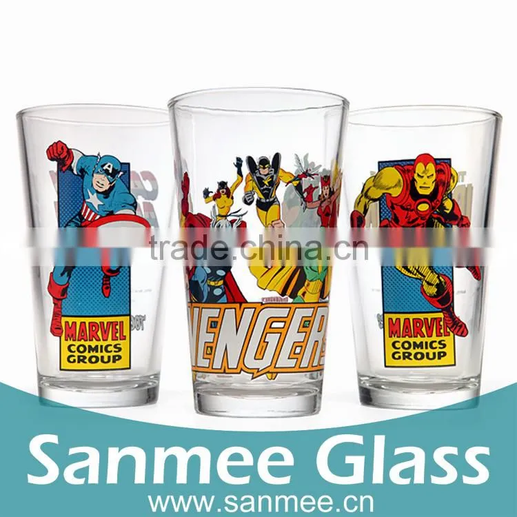 Hot Sales Cartoon Characters Logo Design Pint Glass