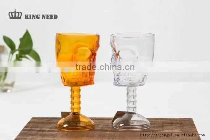 Halloween plastic 350ml LED light skull mugs cup for party decoration