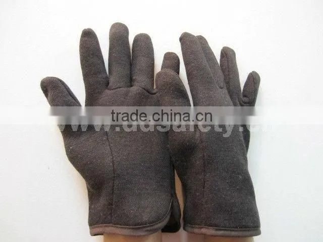 DDSAFETY 2017 Brown Jersey Glove Open Cuff Chore Canvas Safety Working Glove