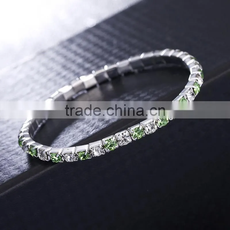 stretch colorful sparkly rhinestone chain bracelet