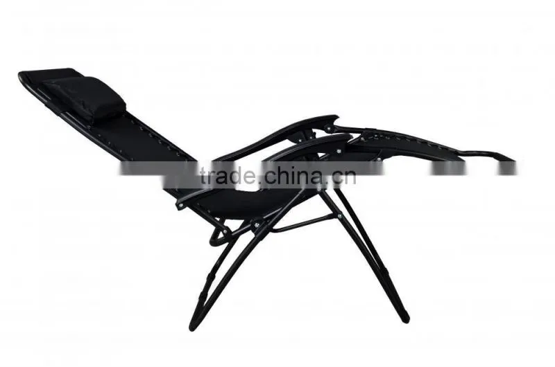 2 Pack Garden Folding Black Infinity Zero Gravity Lounge Chair