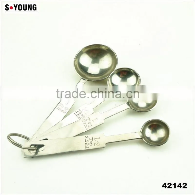 42142 4pcs Stainless Steel Nesting Measuring Cups and Spoons Set