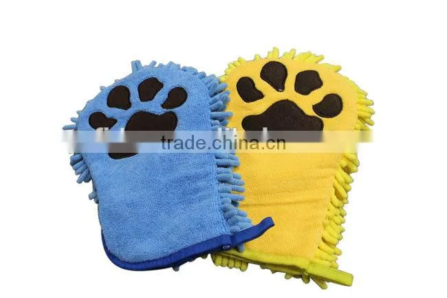 Micro fibre and Chenille cleaning microfiber pet wash glove