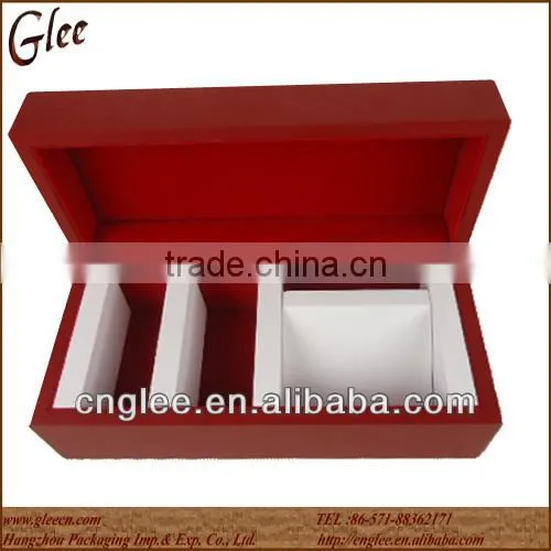 Excellent Red color Double Lovers Wooden Watch Box