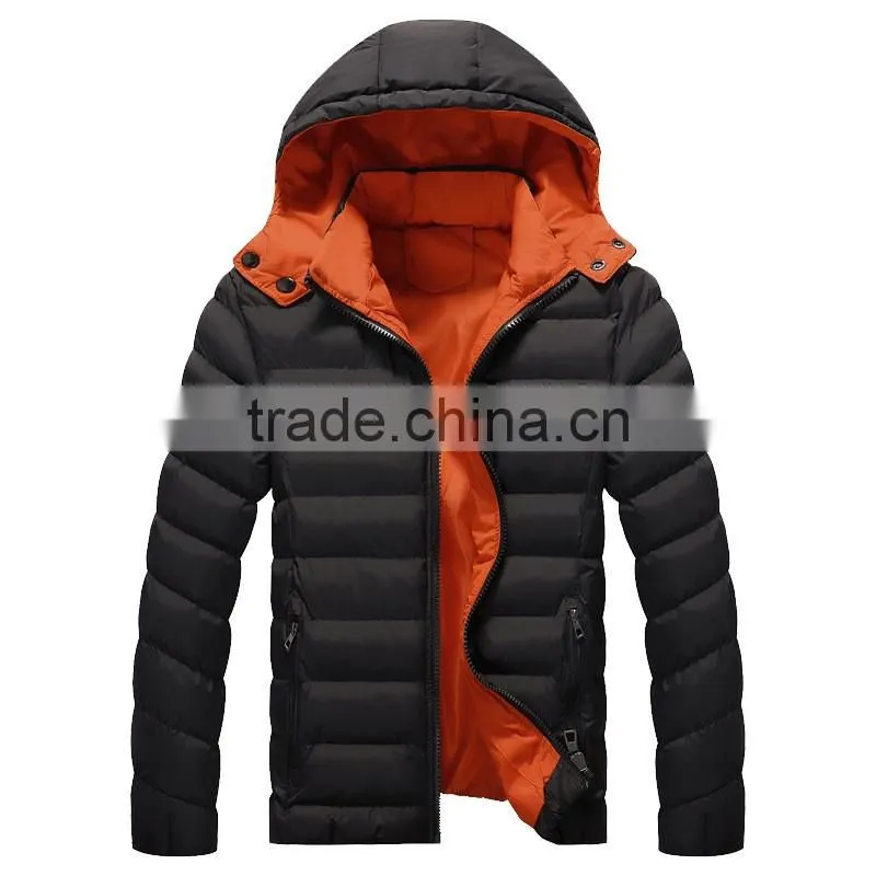 Wholesale 2016 Winter Cotton-padded Black Yellow Sports Down Jackets For Winters Men