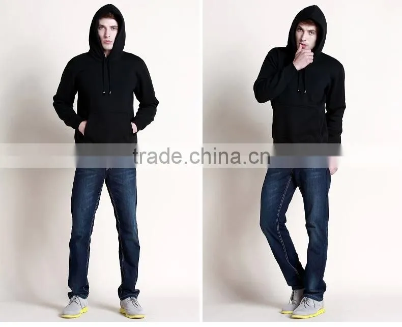 Black custom 100% cotton hoodies blank