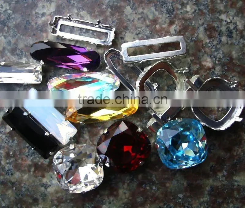 Factory price DZ-3002 decorative lead free oval light siam crystal stone for garment accessories