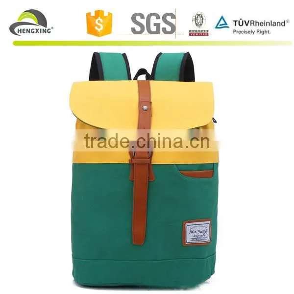 Canvas And Leather Backpack, Stock Backpack, Fashion Backpack