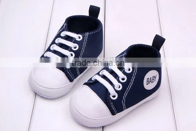 2014 new baby product boys and girls canvas shoe infant baby canvas shoe