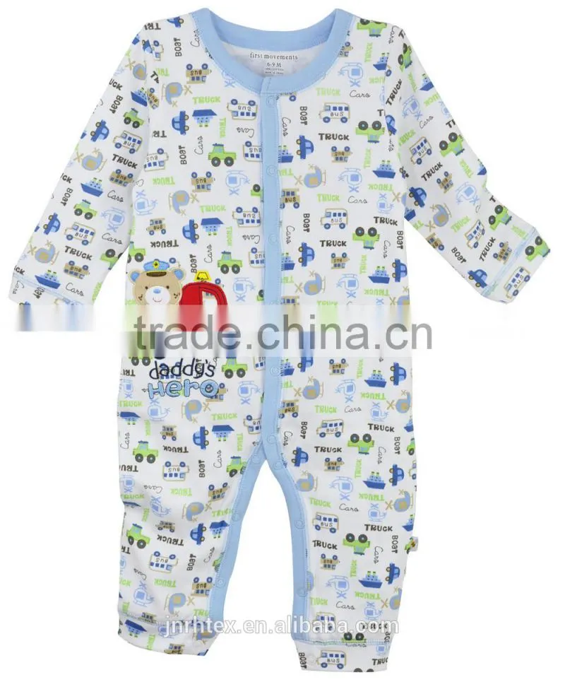 OEM serives 100% cotton romper baby,custom printing baby boy romper wholesale