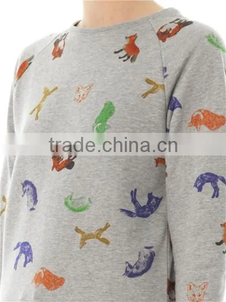 Animal-Fox Print Sweatshirt Wholesale Crewneck Sweatshirt