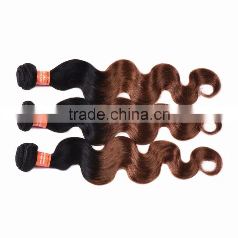 7a Grade Ombre Two Tone Color 1b/30# Body Wave Remy Human Hair Extension
