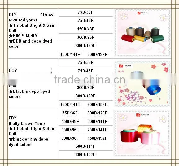 100% colored polyester DTY yarn for hand knitting