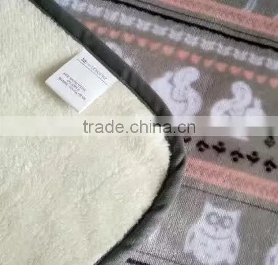 China Factory 100% polyester Check Design Throw Flannel Sherpa Blanket