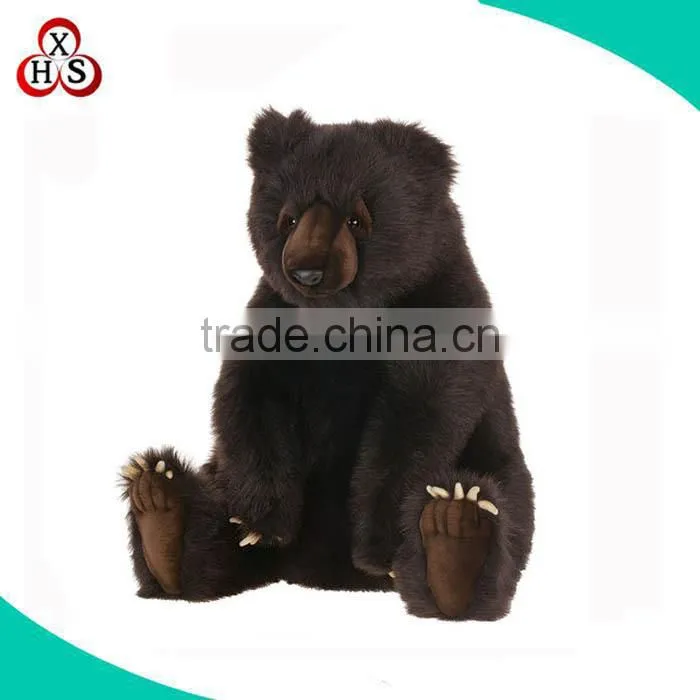 18 inch Sitting black plush animal realistic stuffed bear