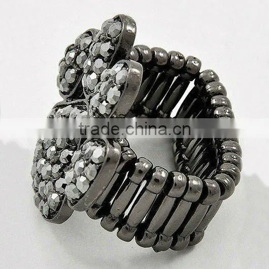 Western Popular Cheap Rhinestone Stretch Finger Ring Made In China