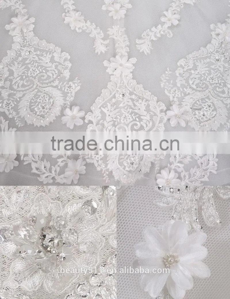 Strapless lace mermaid color wedding dress bridal for bride sleeveless sexy bridal dress F13201