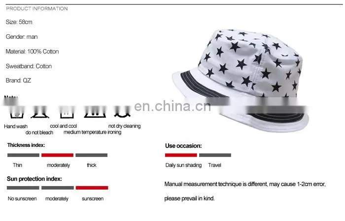 Custom cotton bucket hat printed plain bucket hat