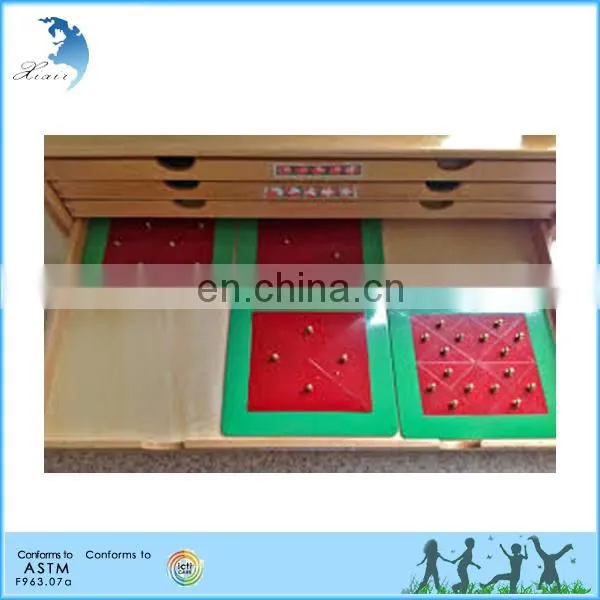Preschool Wooden Educational Montessori Material EN71 Mathematic Toy Fraction Squares, Wood