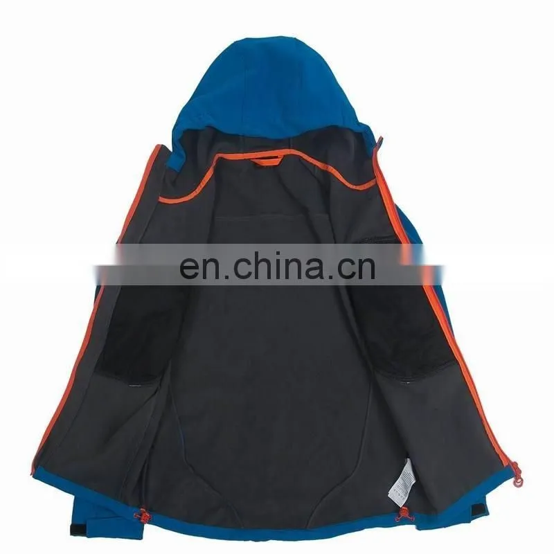 Men Water Resistant Hooded Softshell Jacket Empty Waterproof Jacket