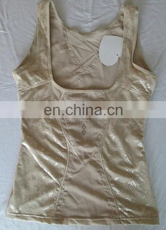 2013 lady underwear slimming vest body shaper with hot fix rhinestone