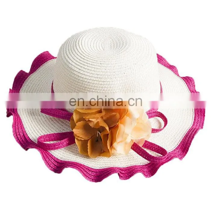 2015 New Fashion Casual Summer Wide Large Brim Cap Sweet Women Beach Straw Hat
