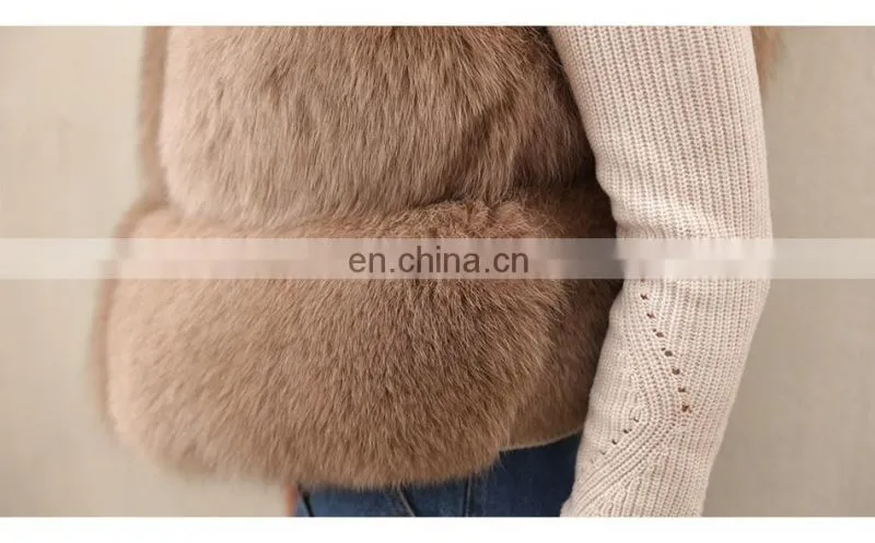 2015 European Fashion Women Vest New Style Beautiful Lady Real Fur Vest
