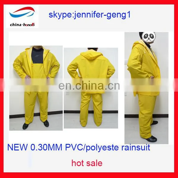 NEW industrial rain coat polyester rain coats vinyl coated polyester webbing