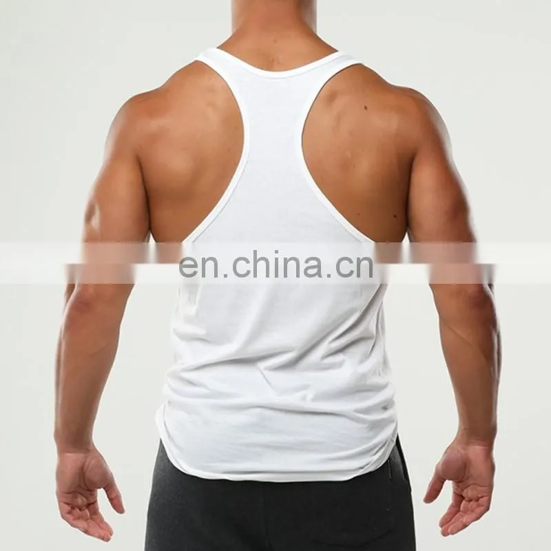 round hem cotton plain white singlet