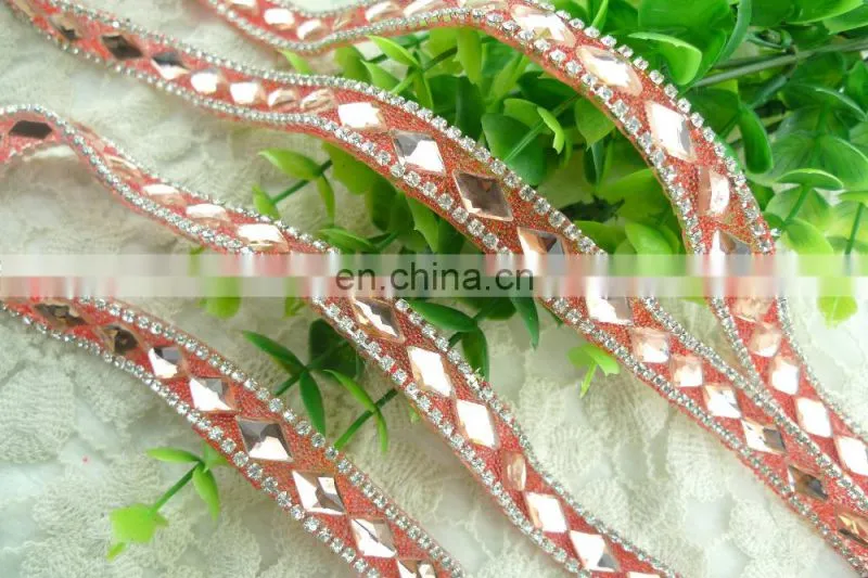 new design hot fix rhinestone tirmming with glue