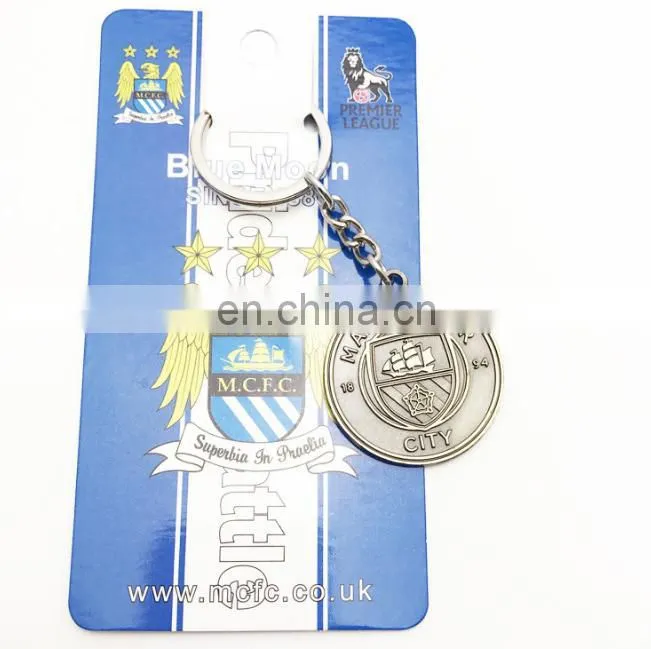 Europe's Football leagues Club Keychain Soccer Club Logo Bronze Keychain