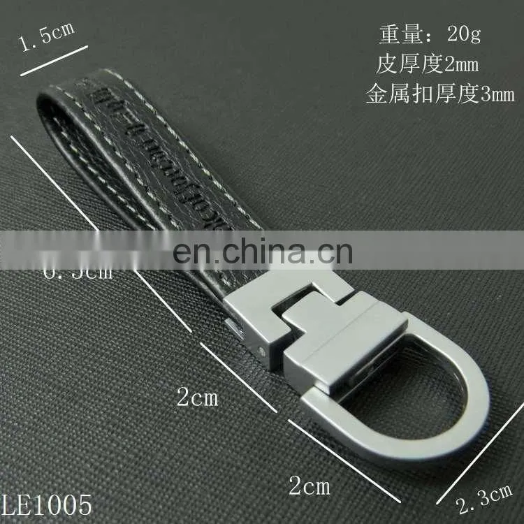 Custom embossed car logo leather key holder metal laser engraving keychain