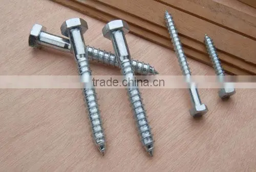 zinc plated lag screwes hex head screwes