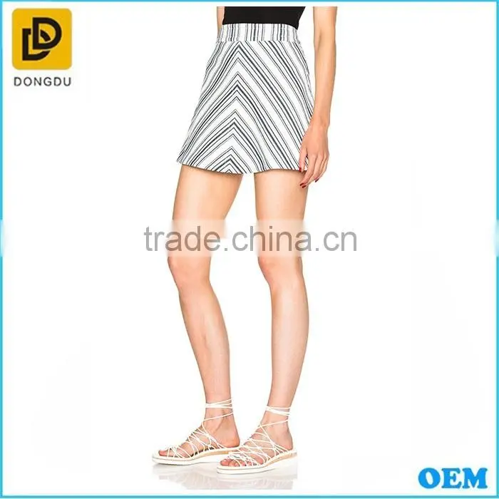 2016 new fashion yong girls striped mini skirt