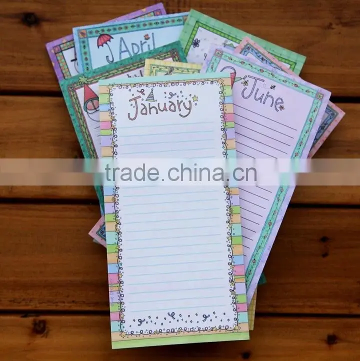 Sticky on fridge small size cheap bulk blank notepad with pen