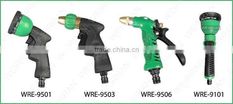 (84492) Plastic garden cleaning tool TPR covered garden water gun irrigational metal nozzle jet water washing