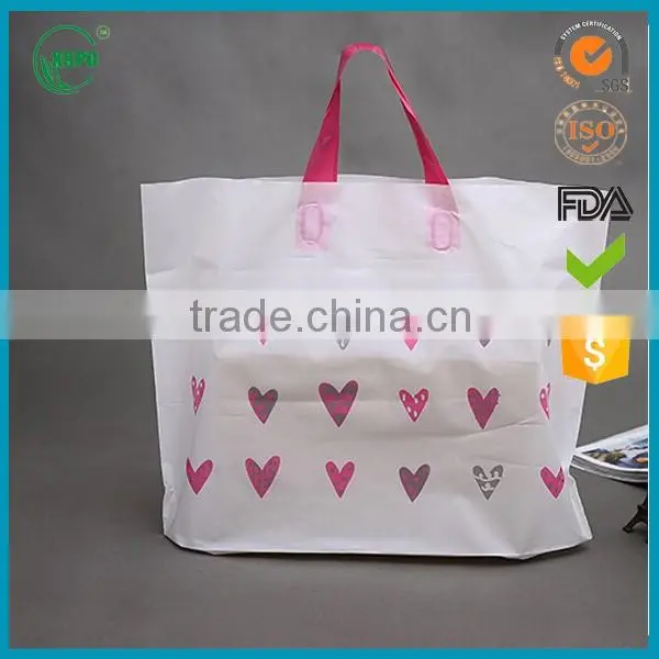 cheap handle plastic pe shopping bags with customized printing