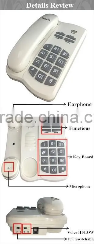 Modern fancy design analog corded telephone set