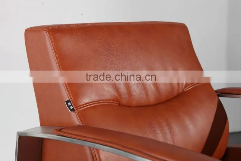 Luxury furniture brown leather reception sofa CEO office sofa RR-8073