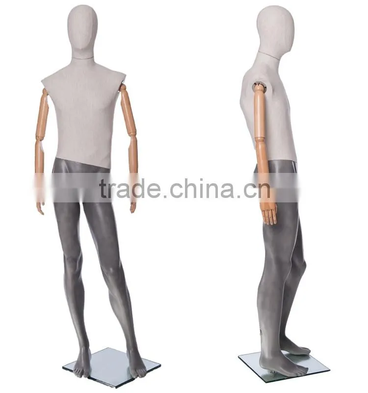 poseable male mannequin with plastic arms