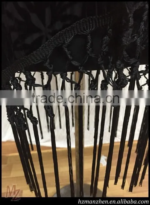New Black velvet lace sleeves designs for blouse
