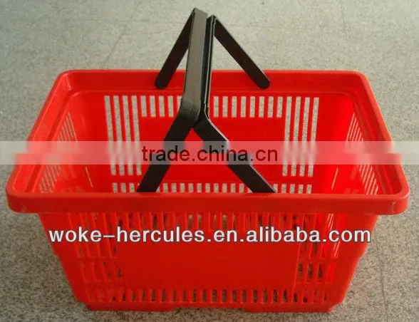 Plastic Shopping Basket with 2 Wheels