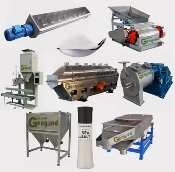 Edible Refined Salt Crushing Washing Drying Line