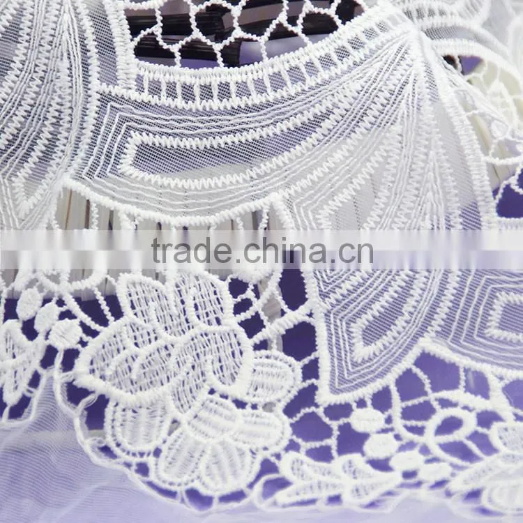 Woman garment accessories transparent micro fiber polyester white 130-135cm width mesh lace fabric