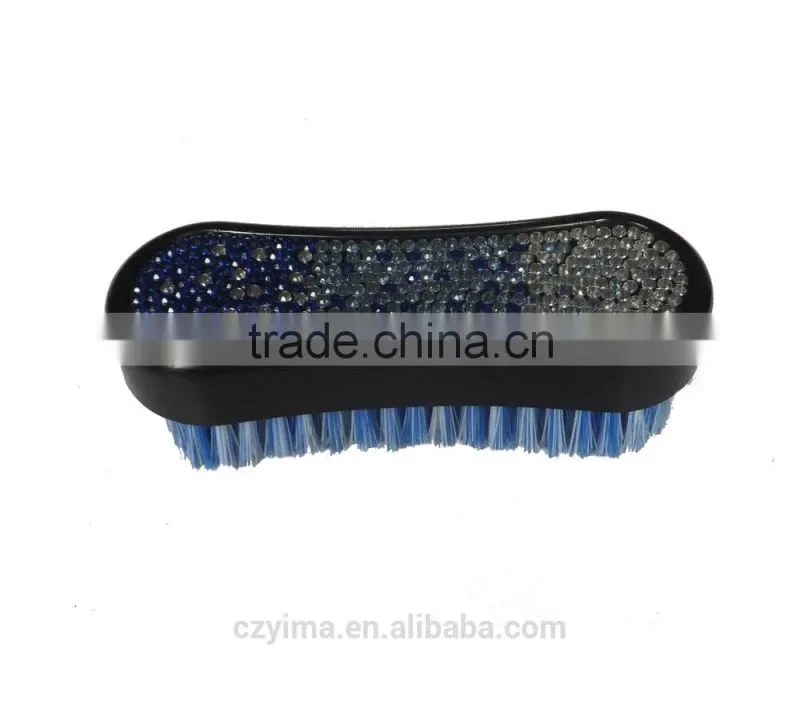 Hot! bling horse face brush with blue gradient pattern/rhinestone