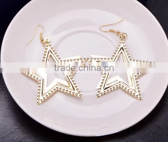 2016 Wholesale High Quality Vintage Fashion Korean Beautiful Star Alloy Earring