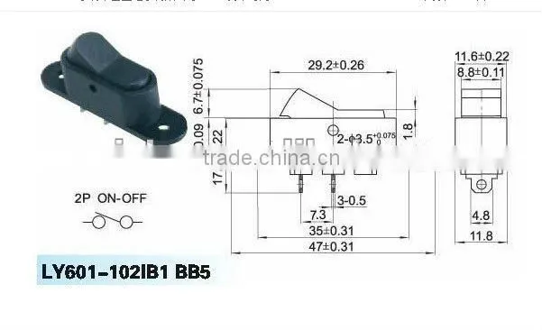 Strip ON-OFF mk electric switch with two pins